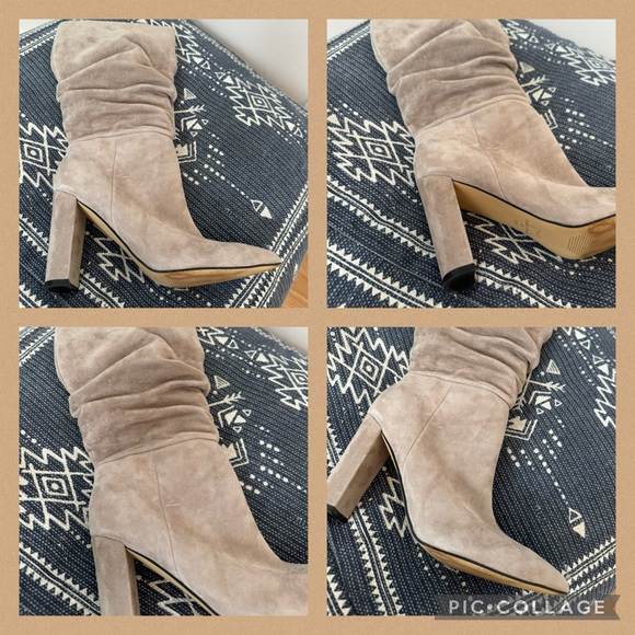 MARC FISHER Gromer Suede Slouched Mid Calf Boots Taupe size 7.5 women’s - Picture 4 of 6